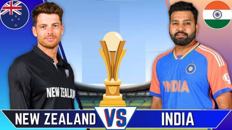India vs New Zealand – Match Fixtures, Results, Player Stats, and Highlights