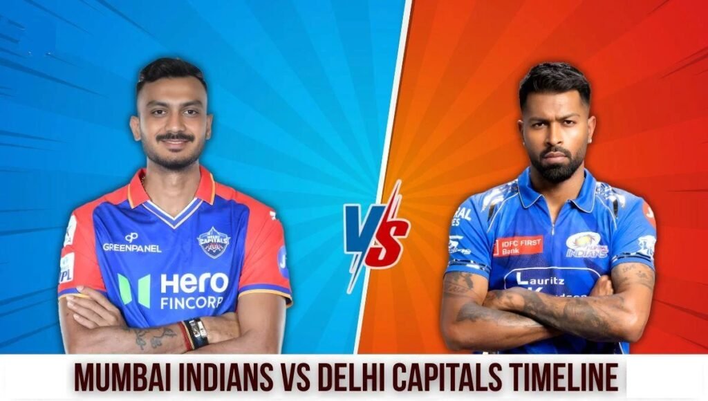 Mumbai Indians vs Delhi Capitals Timeline